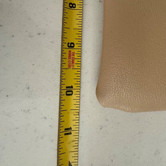 Handcrafted Beige Crossbody Bag With Red & Blue Accent Stitching Tassel Detail & - Picture 4 of 10